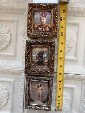 Source Unknown Ornate Mini Wall Frames in Bronze and Silver Tones